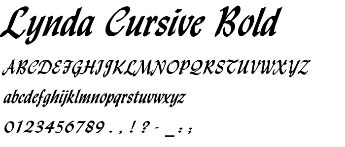 Lynda Cursive Bold police